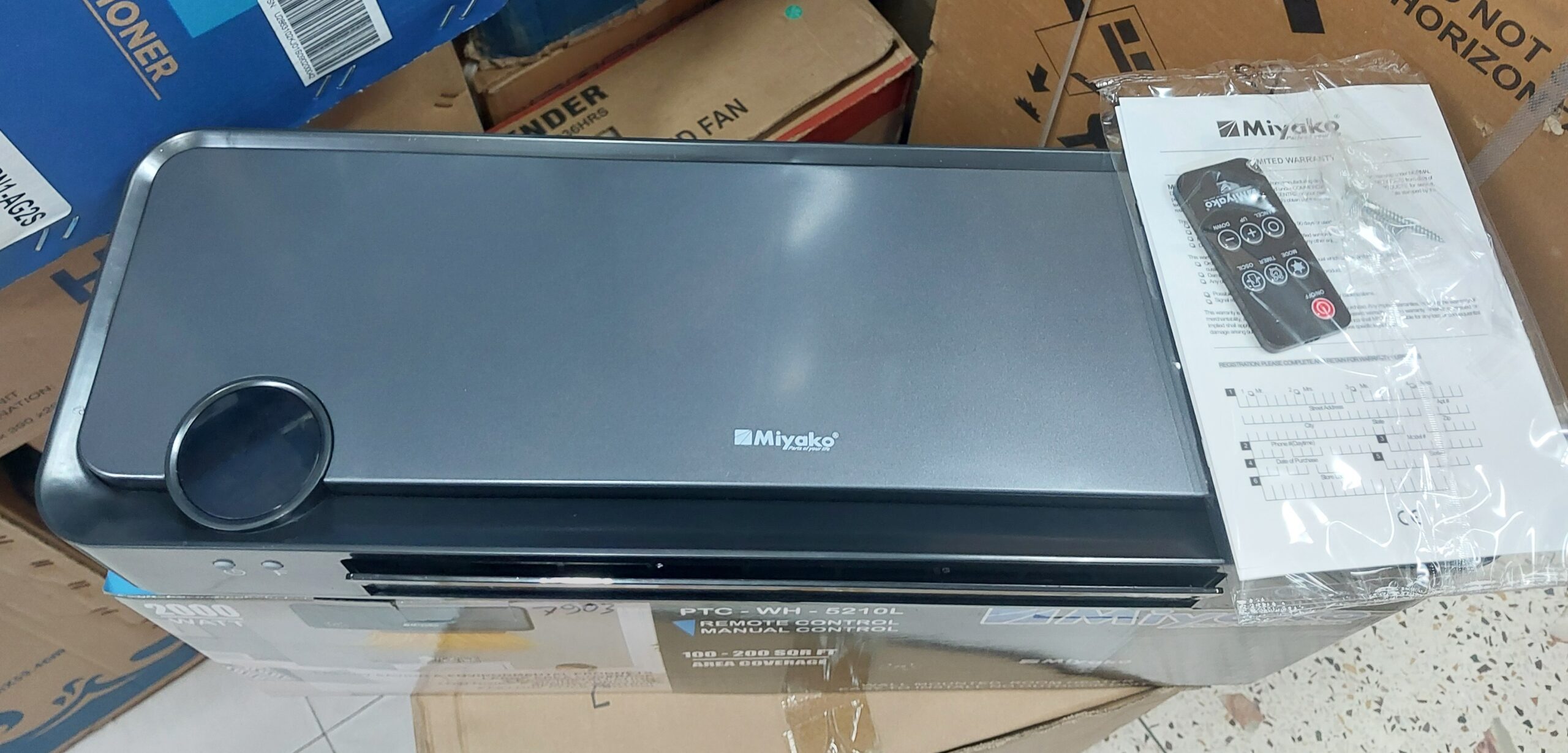 Miyako 2000 watt PTC-WH-5210L wall-mounted room heater With Remote Control