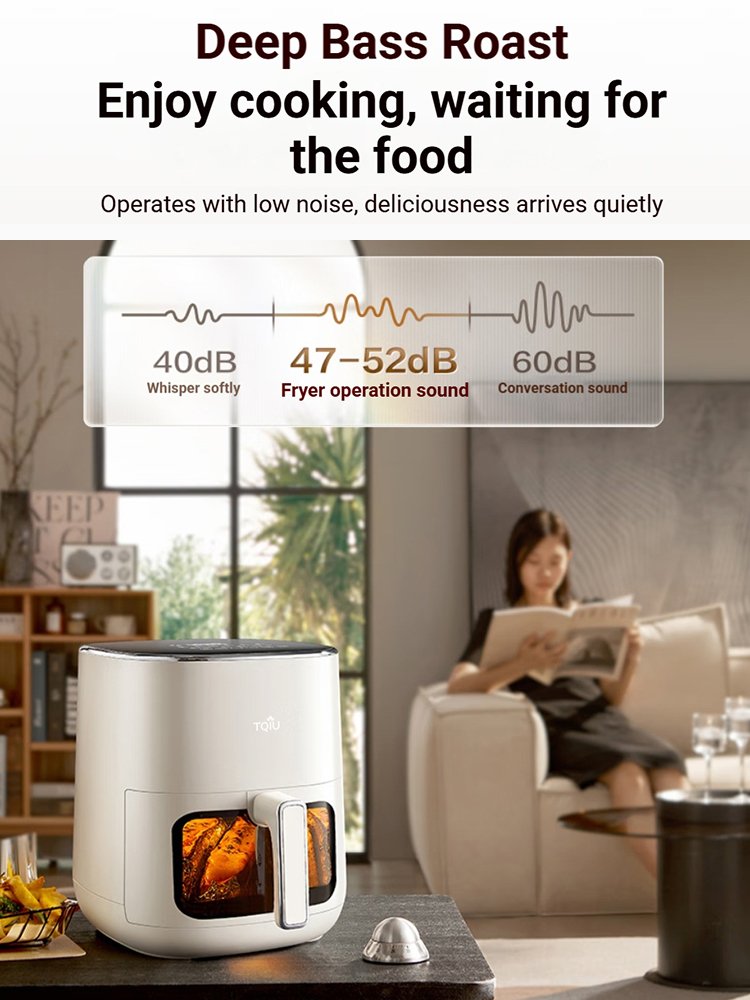 TQIU Air Fryer V4 Digital Control Panel 5L Double Heating